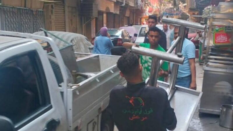 حملة لرفع اشغالات بنطاق حى الأميرية