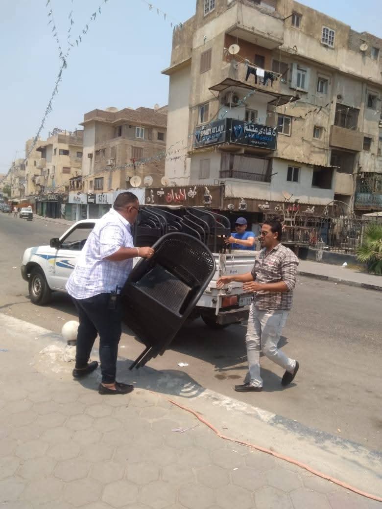 رئيس حى الأميرية تتابع حملة اشغالات بنطاق الحي