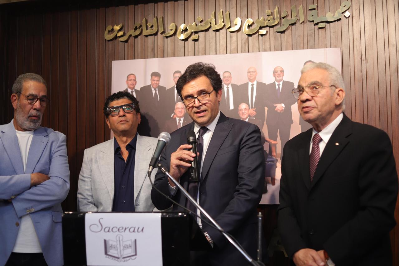 وزير الثقافة يفتتح المقر الجديد لجمعية المؤلفين والملحنين وتكريمه من قبل مجلس ادارة الجمعية 