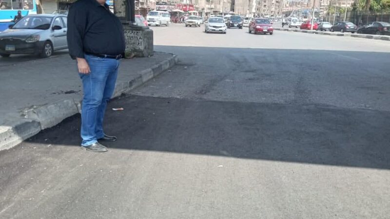 رئيس حى مصر الجديدة يتابع اعمال تطوير ورفع كفاءة الطرق