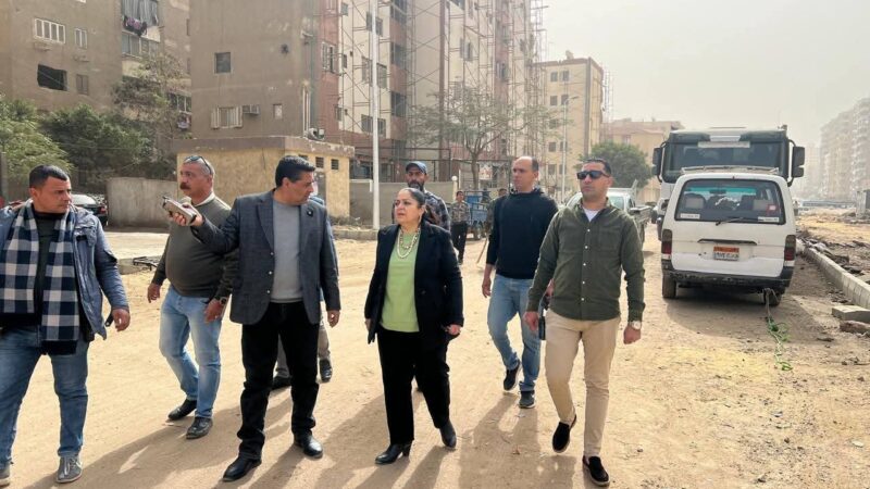 نائب محافظ القاهرة للمنطقة الشرقيةتتابع رفع كفاءة الطرق إنارة ودهان العقارات المحيطة بسوق تحيا مصر النموذجي حى شرق مدينة نصر