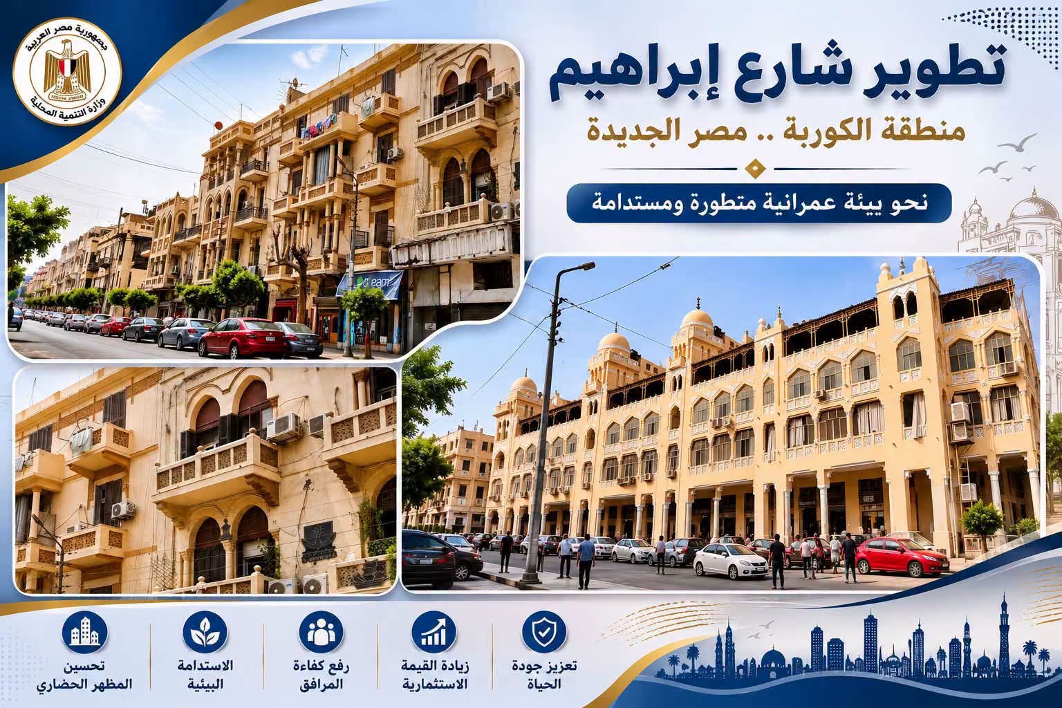 حي مصر الجديدة يطلق الكوربة في شكلها الجديد.. مشروع تطوير شارع إبراهيم ينطلق