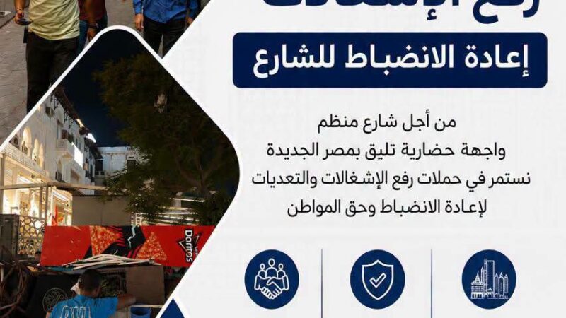 رئيس حي مصر الجديدة يتابع شكوى  ميدان الذهبى بشأن التضرر من الاشغالات